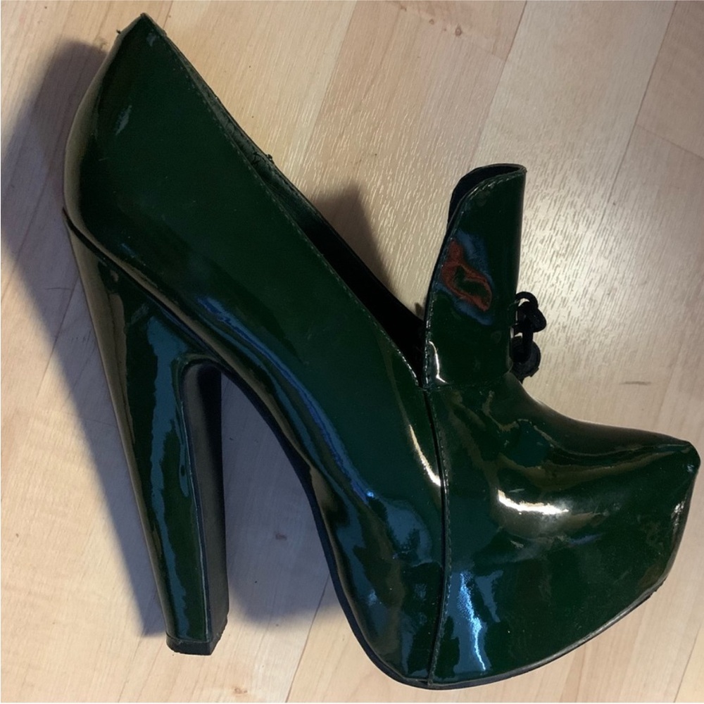 Rare Vintage Jeffrey Campbell Green Platform Heels. Statement Footwear!!! - Picture 5 of 8
